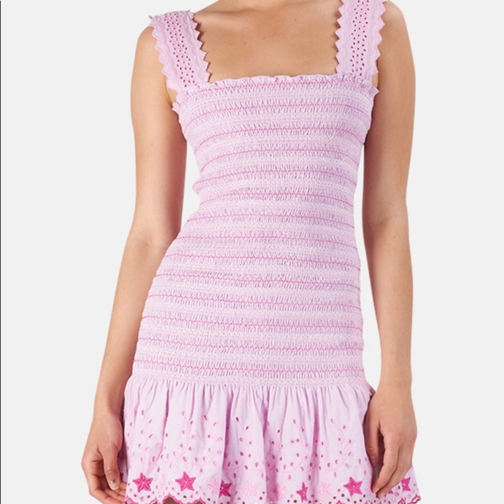 Love Shack Fancy Jax Mini Dress Lavender Fields